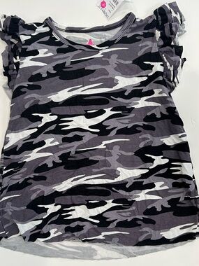 NWT Hannah Sky Girls' Gray & Black Camo Tank